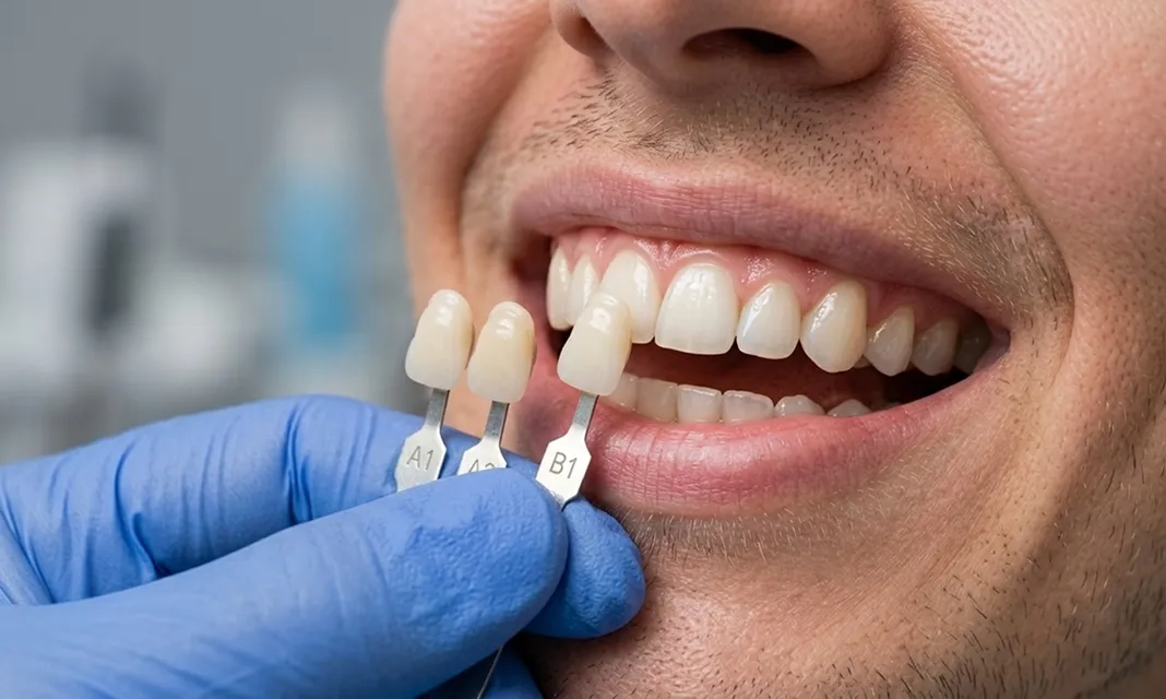 Prueba de carillas frente a una sonrisa