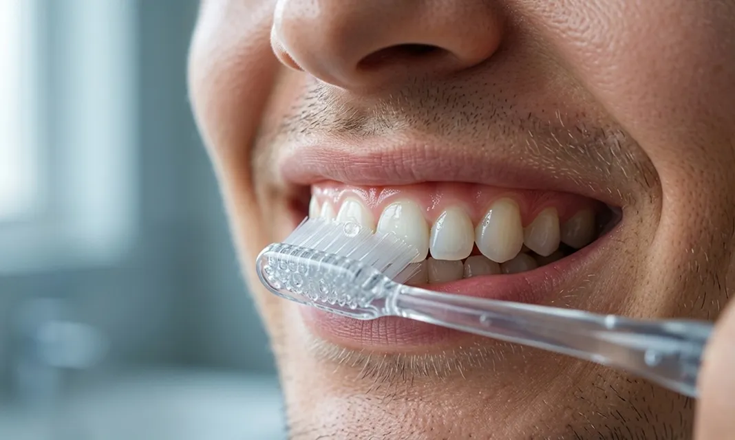 Cepillado de dientes con un cepillo manual